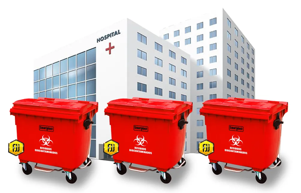 contenedores hospitalarios 1100 litros con pedal contenedores hospitalarios 1100 litros con pedal