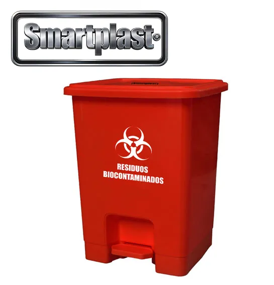tacho de 15 litros con pedal biocontaminados smartplast