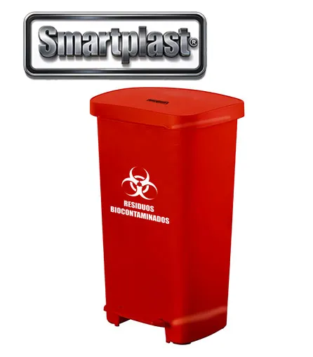 tacho de 50 litros con pedal biocontaminados smartplast