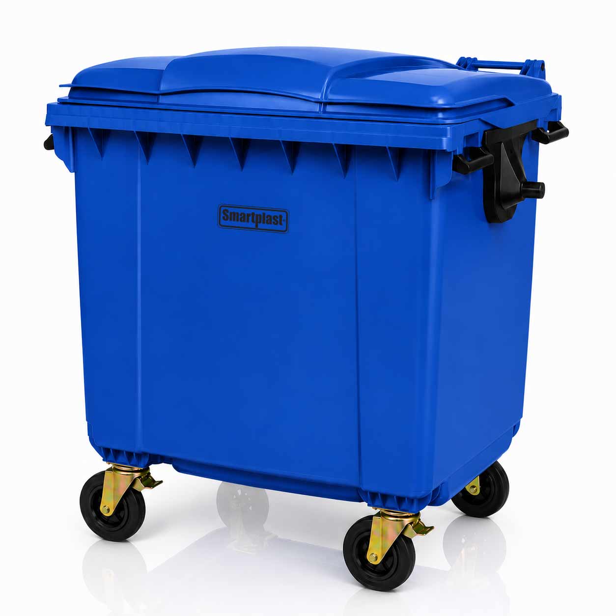 Contenedor para residuos de 1100 litros color azul fabricado en HDPE Contenedor para residuos de 1100 litros color azul fabricado en HDPE